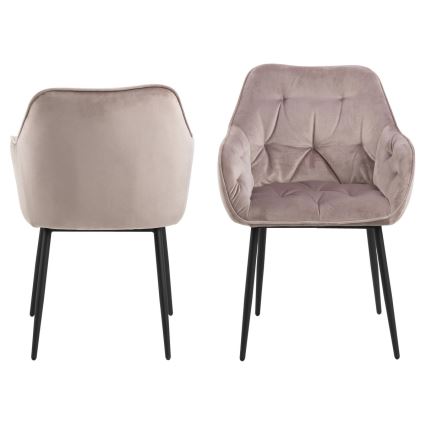 Trpezarijska stolica sa naslonima za ruke AYLIN 1 kom ružičasta