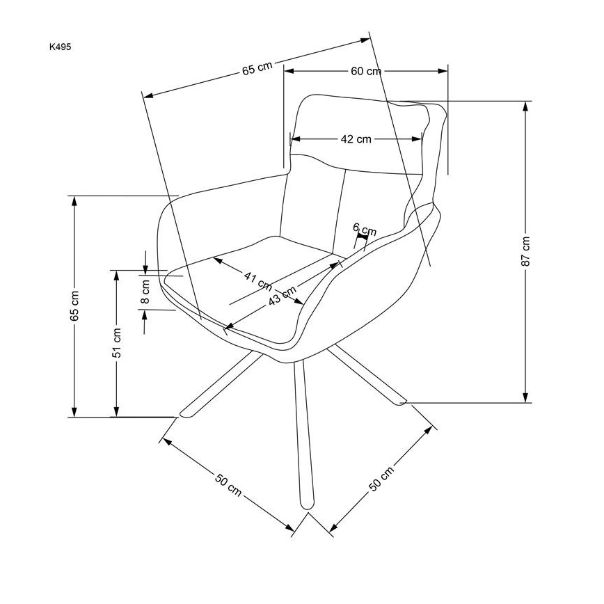 Trpezarijske stolice HALSA, set od 2 kom, bež