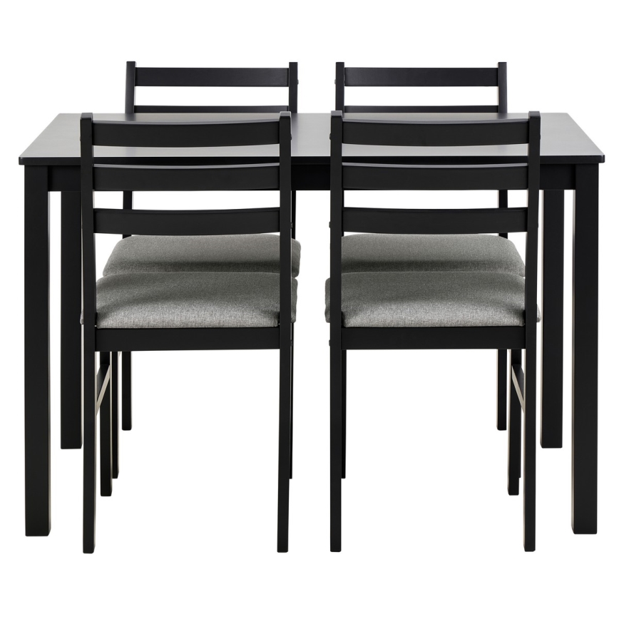 Trpezarijski set stol i 4 stolice EMILY crno