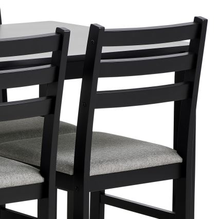 Trpezarijski set stol i 4 stolice EMILY crno
