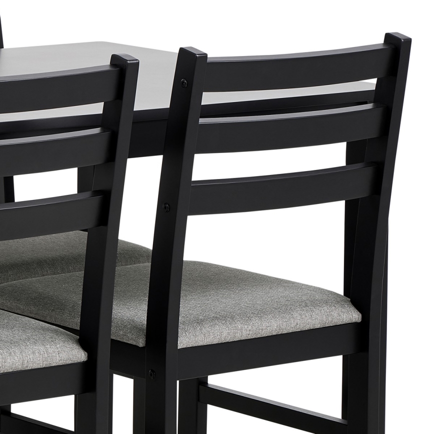 Trpezarijski set stol i 4 stolice EMILY crno
