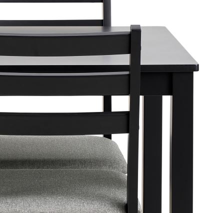 Trpezarijski set stol i 4 stolice EMILY crno
