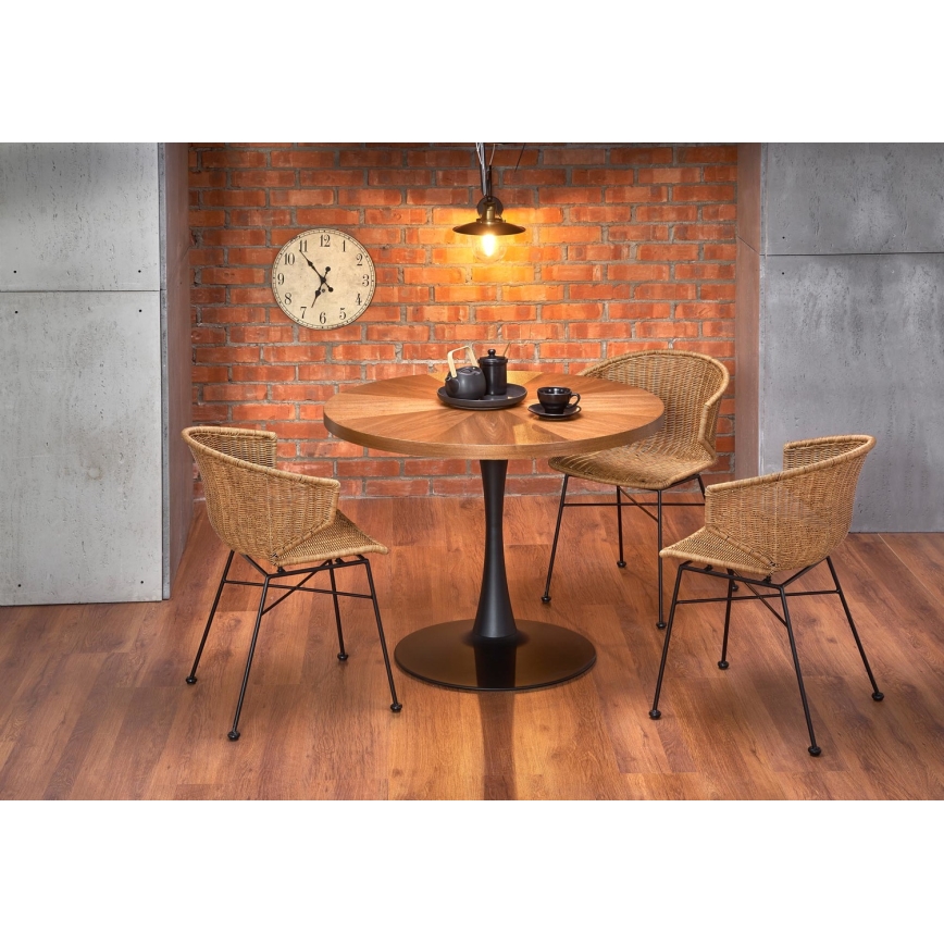 Trpezariski sto CARMELO 75x100 cm crno/braon