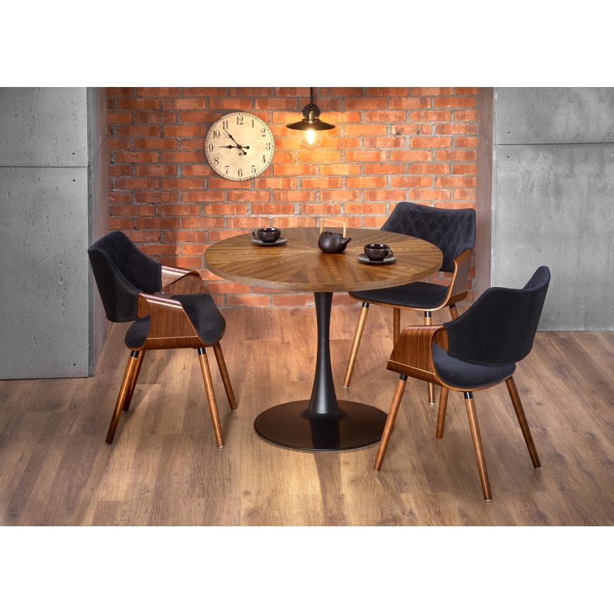 Trpezariski sto CARMELO 75x100 cm crno/braon