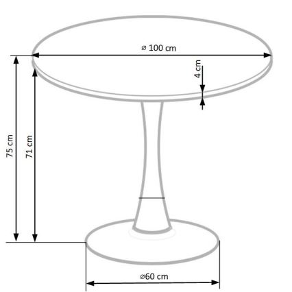 Trpezariski sto CARMELO 75x100 cm crno/braon