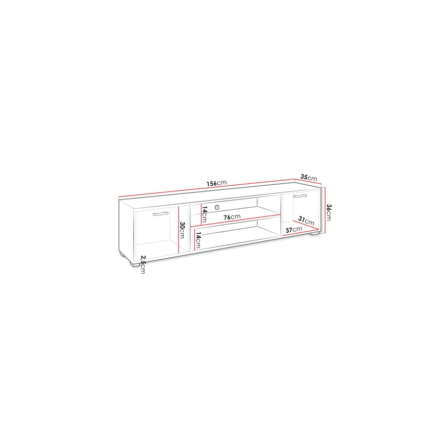 TV komoda GIMREN 36x156 cm bela