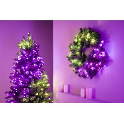 Twinkly - LED RGB prigušiva božićni venac 50xLED prečnik 60 cm Wi-Fi