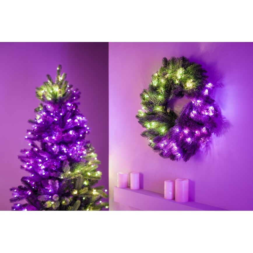 Twinkly - LED RGB prigušiva božićni venac 50xLED prečnik 60 cm Wi-Fi