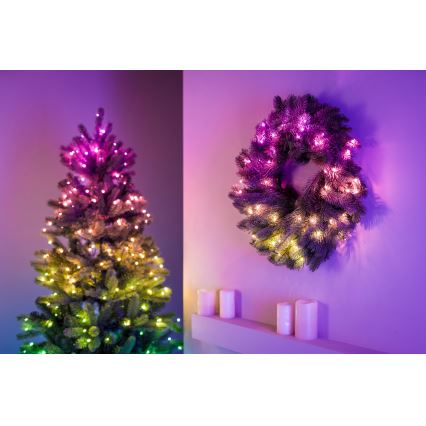 Twinkly - LED RGB prigušiva božićni venac 50xLED prečnik 60 cm Wi-Fi