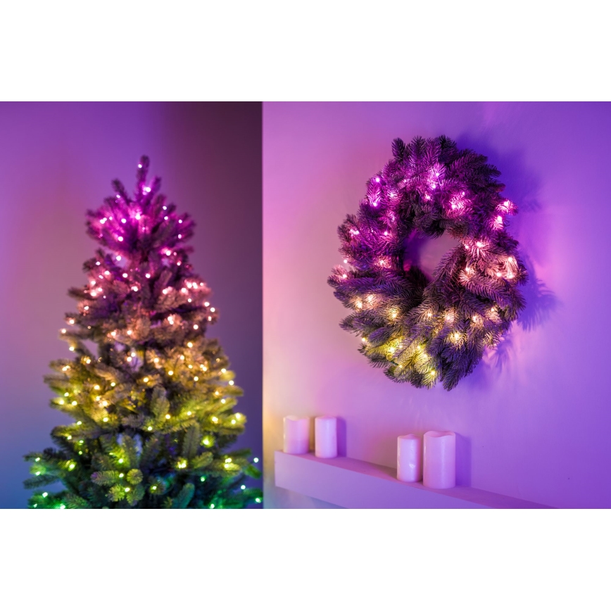 Twinkly - LED RGB prigušiva božićni venac 50xLED prečnik 60 cm Wi-Fi