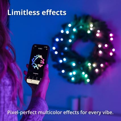 Twinkly - LED RGB prigušiva božićni venac 50xLED prečnik 60 cm Wi-Fi