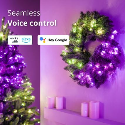 Twinkly - LED RGB prigušiva božićni venac 50xLED prečnik 60 cm Wi-Fi