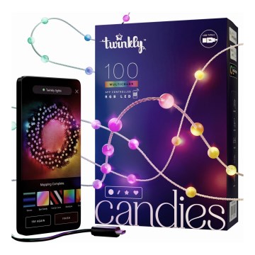 Twinkly - LED RGB prigušiva božićna girlanda CANDIES 100xLED 8 m USB Wi-Fi