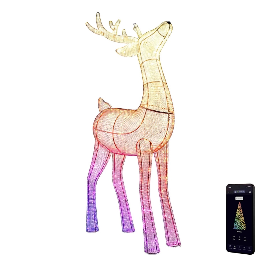 Twinkly - LED RGBW prigušiva spoljašnji božićni irvas REINGEERS 240 LED IP44 Wi-Fi