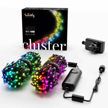 Twinkly - LED RGBW prigušiva spoljna božićna girlanda CLUSTER 400xLED 9,5m IP44 Wi-Fi