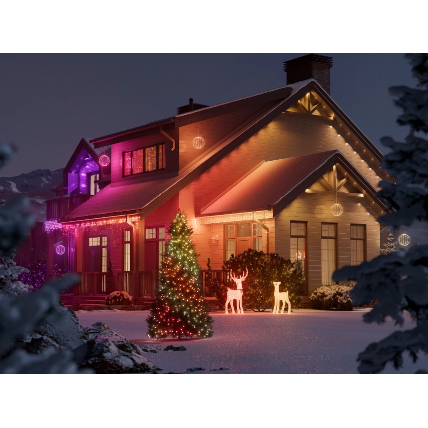 Twinkly - LED RGBW prigušiva spoljna dekoracija SPHERE 210xLED IP44 Wi-Fi