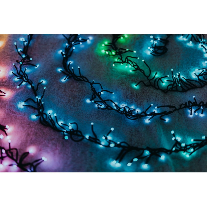 Twinkly - LED RGBW prigušiva spoljna božićna girlanda CLUSTER 400xLED 9,5m IP44 Wi-Fi