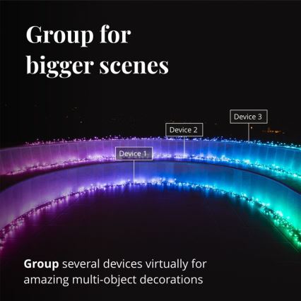 Twinkly - LED RGBW prigušiva spoljna božićna girlanda CLUSTER 400xLED 9,5m IP44 Wi-Fi