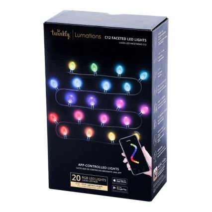 Twinkly - LED RGB prigušiva spoljna božićna svetlosna girlanda FACETED 80xLED 26,5 m IP44 Wi-Fi