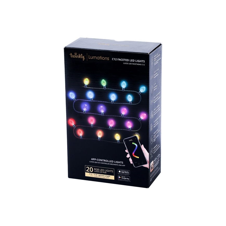Twinkly - LED RGB prigušiva spoljna božićna svetlosna girlanda FACETED 80xLED 26,5 m IP44 Wi-Fi