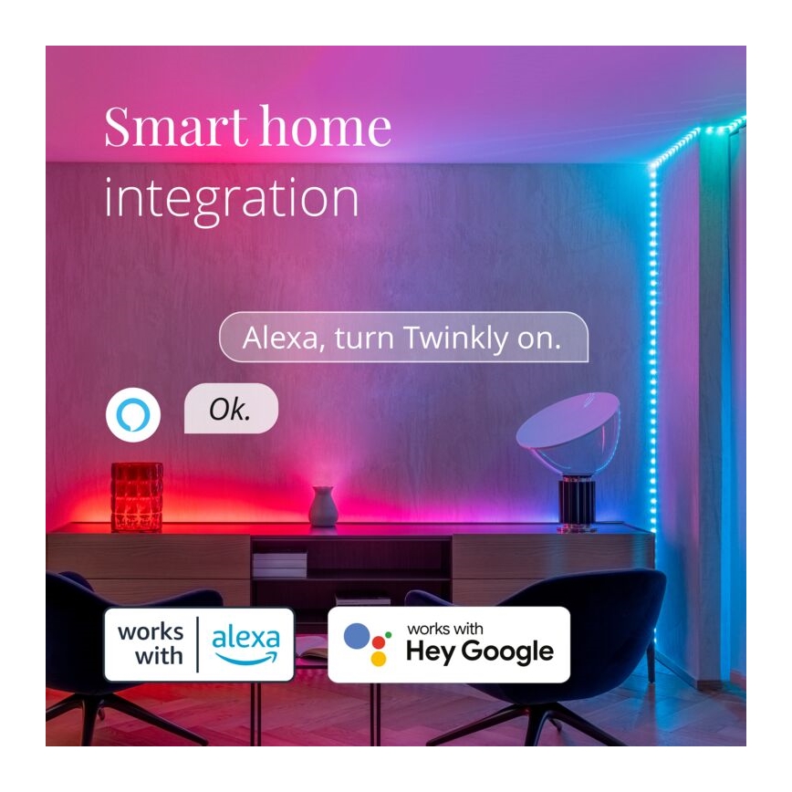 Twinkly - LED RGB spoljašnja prigušiva traka DOTS 200xLED 10 m IP44 WiFi