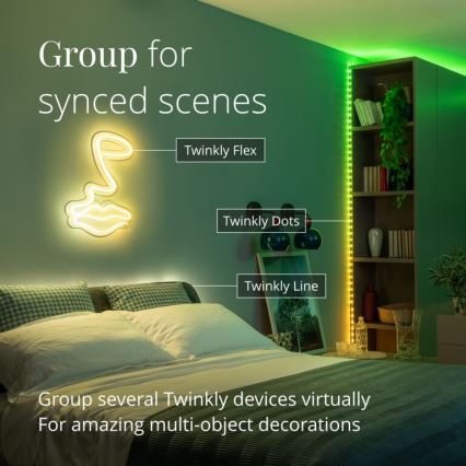 Twinkly - LED RGB spoljašnja prigušiva traka DOTS 200xLED 10 m IP44 WiFi