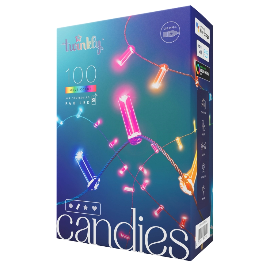 Twinkly - LED RGB prigušiva božićna girlanda 100xLED 8 m USB Wi-Fi