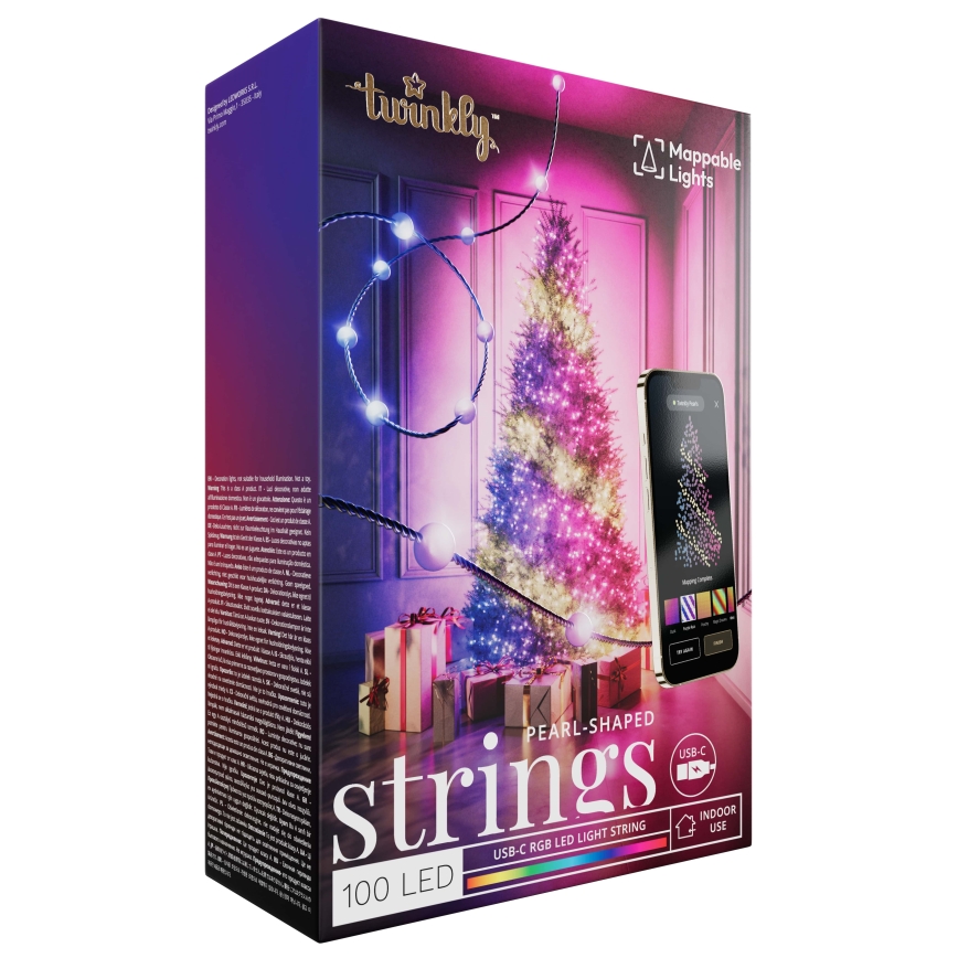 Twinkly - LED RGB prigušiva božićna girlanda CANDIES 100xLED 8 m USB Wi-Fi