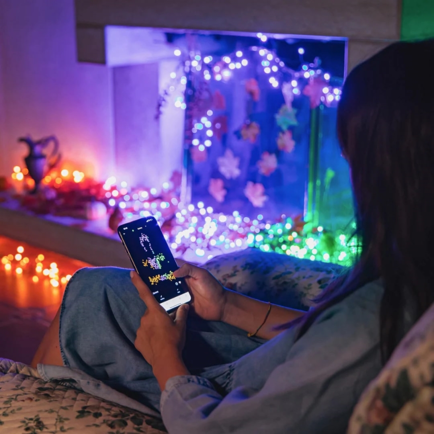 Twinkly - LED RGBW prigušiva spoljna božićna girlanda STRINGS 250xLED 23,5m IP44 Wi-Fi