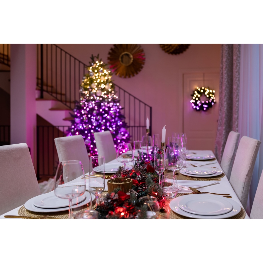 Twinkly - LED RGBW prigušiva spoljna božićna girlanda STRINGS 250xLED 23,5m IP44 Wi-Fi