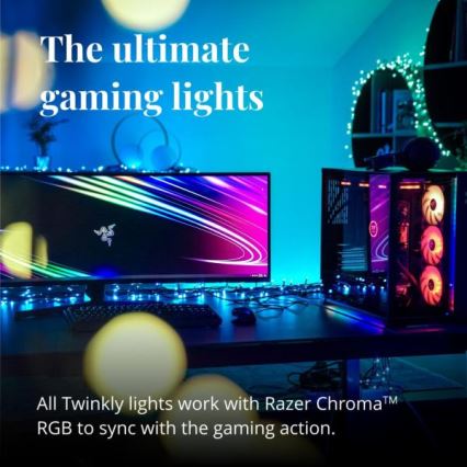 Twinkly - LED RGBW prigušiva spoljna božićna girlanda STRINGS 250xLED 23,5m IP44 Wi-Fi