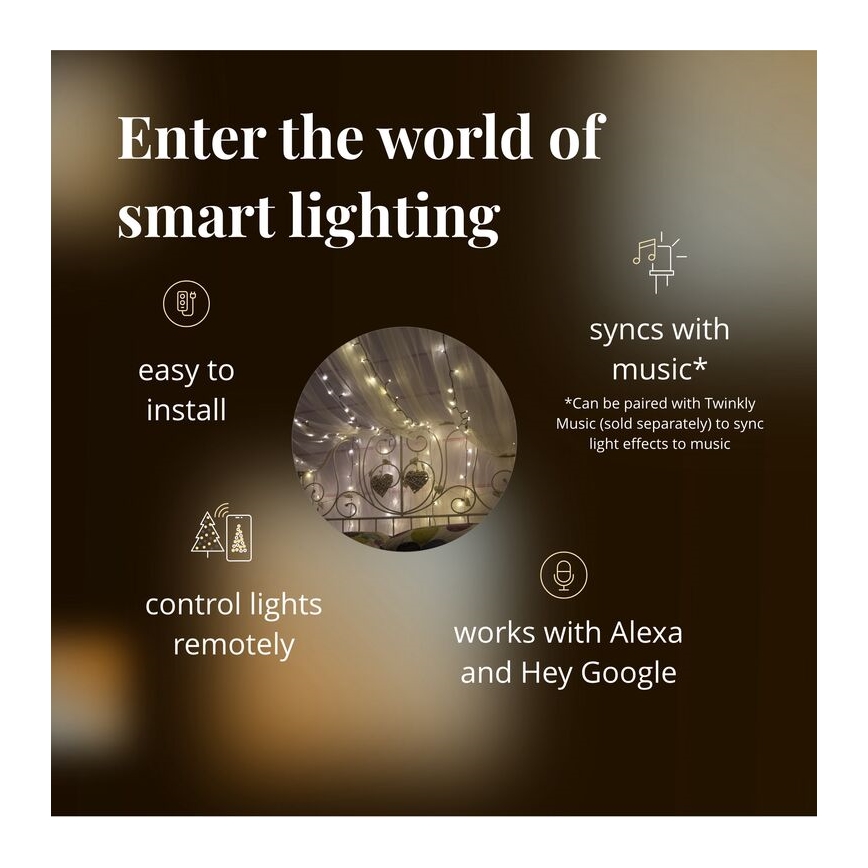 Twinkly - LED prigušiva spoljna božićna girlanda STRINGS 400xLED 35,5m IP44 Wi-Fi