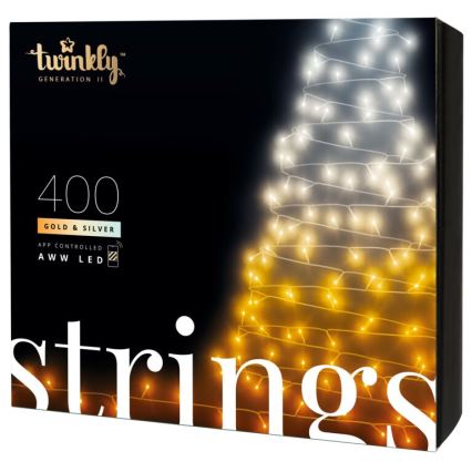 Twinkly - LED prigušiva spoljna božićna girlanda STRINGS 400xLED 35,5m IP44 Wi-Fi