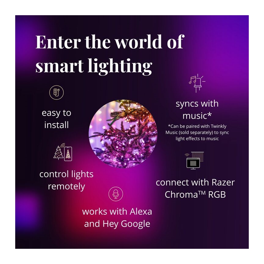 Twinkly - LED RGBW prigušiva spoljašnji božićni lanac lampica STRINGS 400xLED 35,5m IP44 Wi-Fi