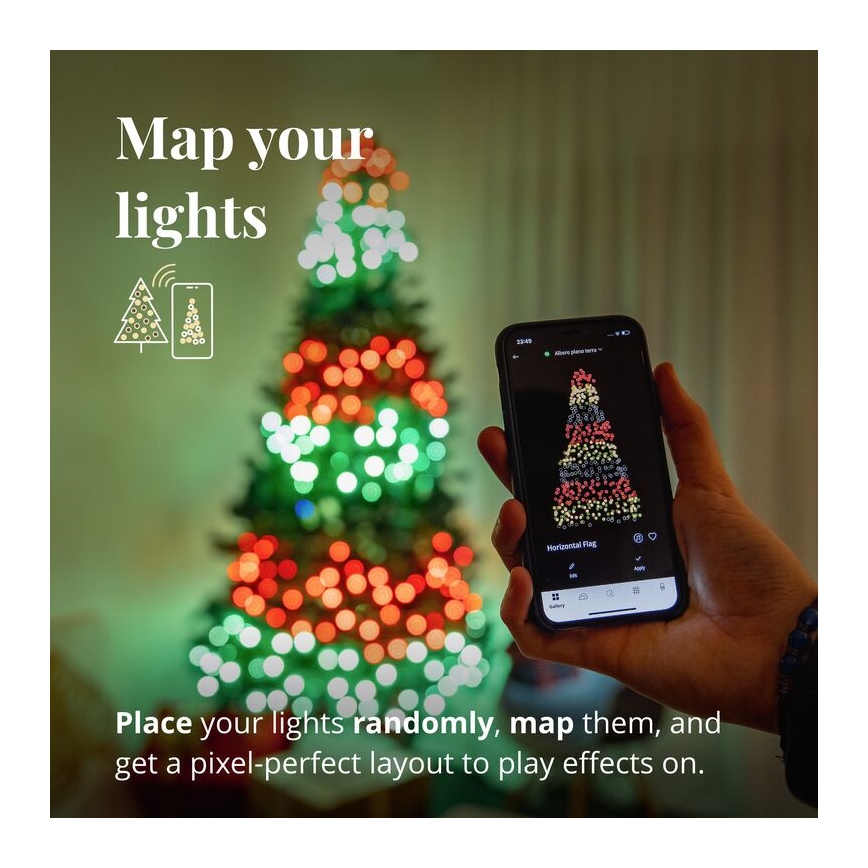 Twinkly - LED RGBW prigušiva spoljašnji božićni lanac lampica STRINGS 400xLED 35,5m IP44 Wi-Fi