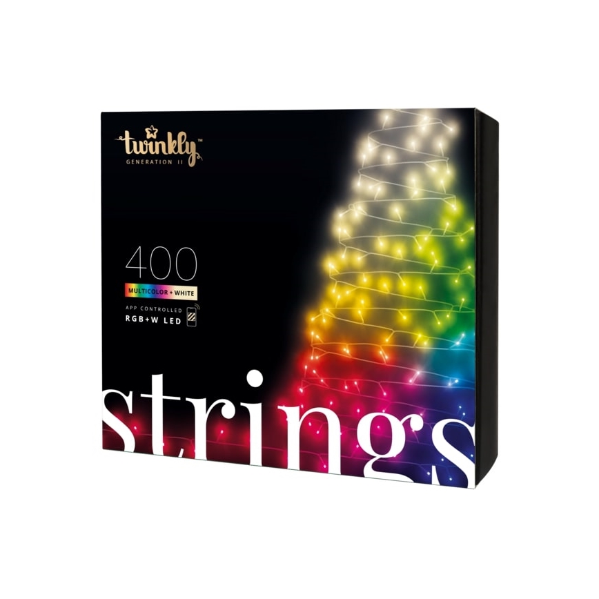 Twinkly - LED RGBW prigušiva spoljašnji božićni lanac lampica STRINGS 400xLED 35,5m IP44 Wi-Fi