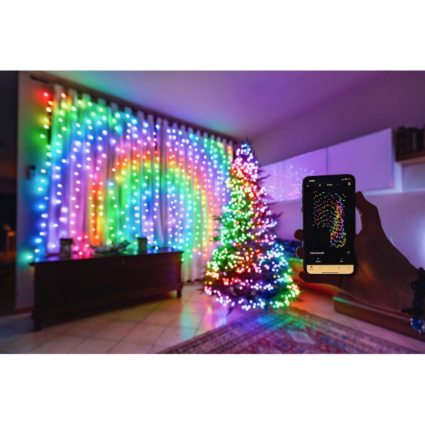 Twinkly - LED RGBW Prigušiva spoljašnja božićna svetlosna girlanda STRINGS 600xLED 51,5m IP44 Wi-Fi