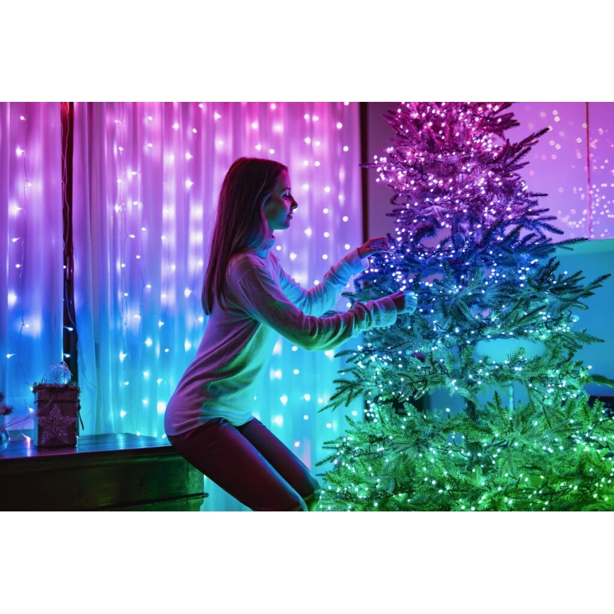 Twinkly - LED RGBW Prigušiva spoljašnja božićna svetlosna girlanda STRINGS 600xLED 51,5m IP44 Wi-Fi