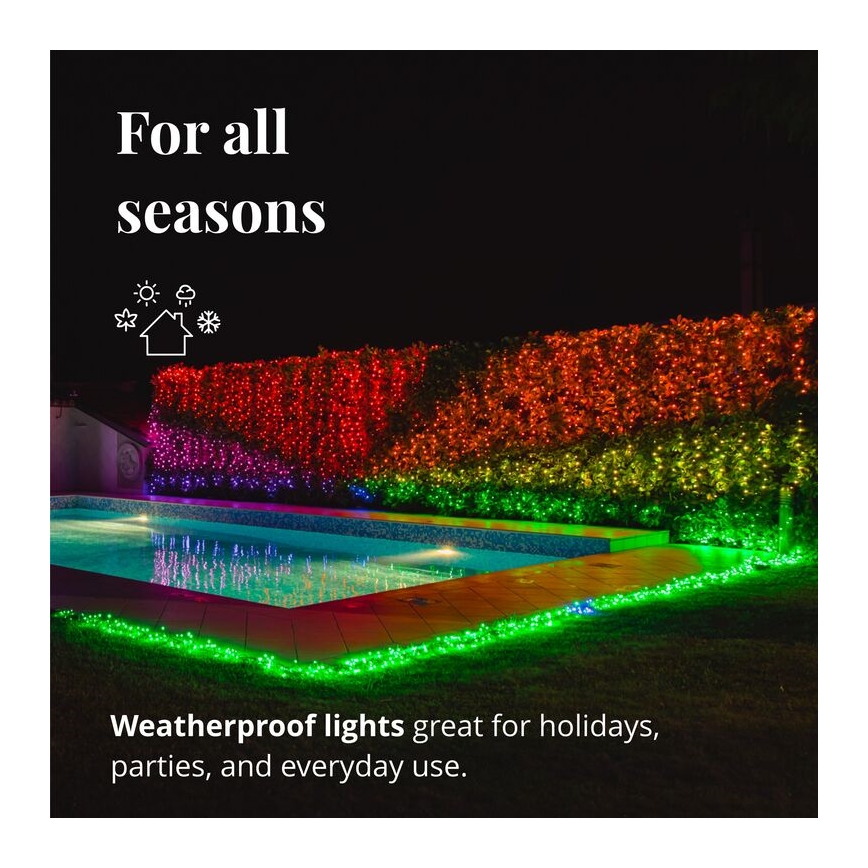 Twinkly - LED RGBW Prigušiva spoljašnja božićna svetlosna girlanda STRINGS 600xLED 51,5m IP44 Wi-Fi