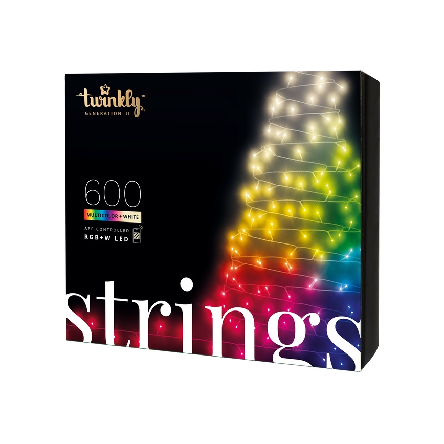 Twinkly - LED RGBW Prigušiva spoljašnja božićna svetlosna girlanda STRINGS 600xLED 51,5m IP44 Wi-Fi