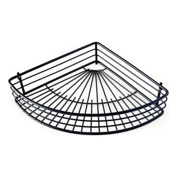 Ugaona polica za tuš kabinu 22,7 x 31,5 cm, crna