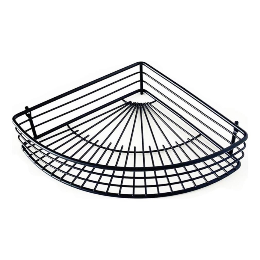 Ugaona polica za tuš kabinu 22,7 x 31,5 cm, crna