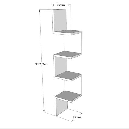 Ugaona zidna polica 117,2x22 cm bor atlantic