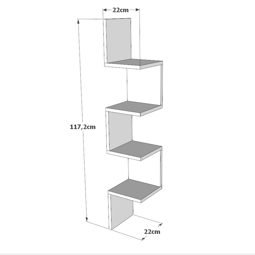 Ugaona zidna polica 117,2x22 cm bor atlantic