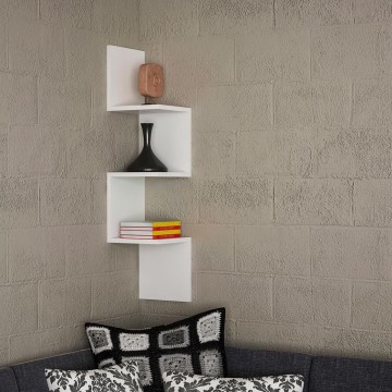 Ugaona zidna polica CORNER 105,4x25 cm bela