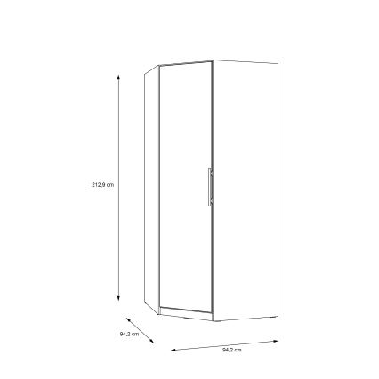 Ugaoni ormar MARO 94x213 cm hrast artisan
