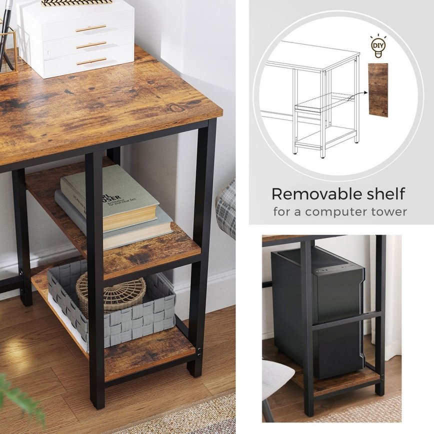 Ugaoni pisaći sto SOLEA braon/crna