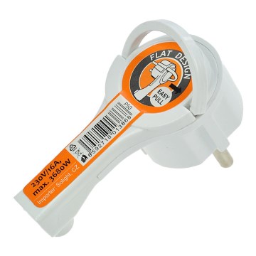 Uglovni utikač 230V/16A, beo