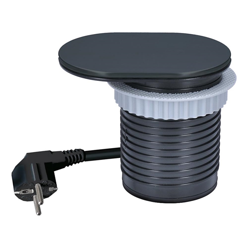 Ugradna utičnica sa kliznim poklopcem 20W 1 utičnica + USB A+C crna