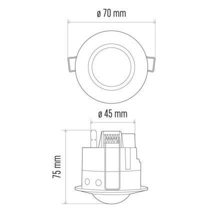 Ugradni PIR senzor pokreta B 360° 1200W/230V, beli